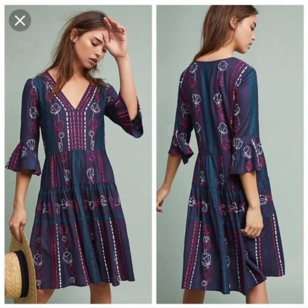 Anthropologie AKEMI + KIN Hailey Embroidered Dress Size 2